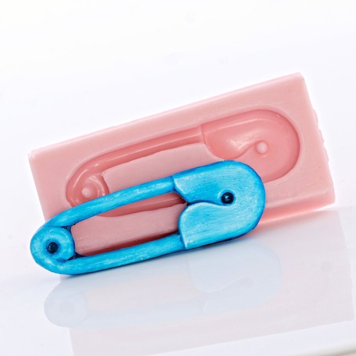 Baby Diaper Pin Silicone Mold use with Fondant, Candy, Food Safe, Polymer Clay, Resin Mold and Epoxy. Perfect... N6