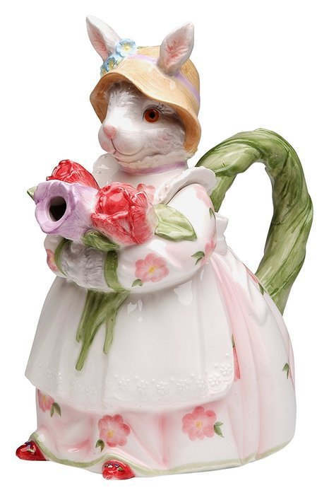 StealStreet SS-CG-30216 9" Mrs. Bunny in Spring Rose Dress Teapot Service for One