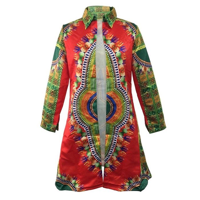 Jacket,Morecome Women Long Sleeve Fashion African Print Dashiki Long Jacket N5