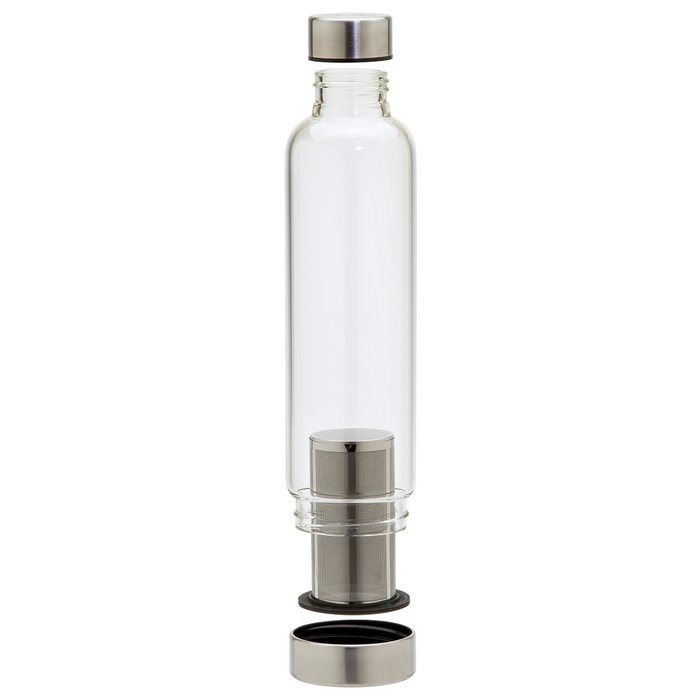 Primula Cold Brew Travel Bottle with Black Insulating Neoprene Sleeve &ndash; Borosilicate Glass and Stainless Steel... N10