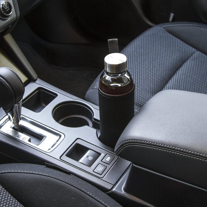 Primula Cold Brew Travel Bottle with Black Insulating Neoprene Sleeve &ndash; Borosilicate Glass and Stainless Steel... N11