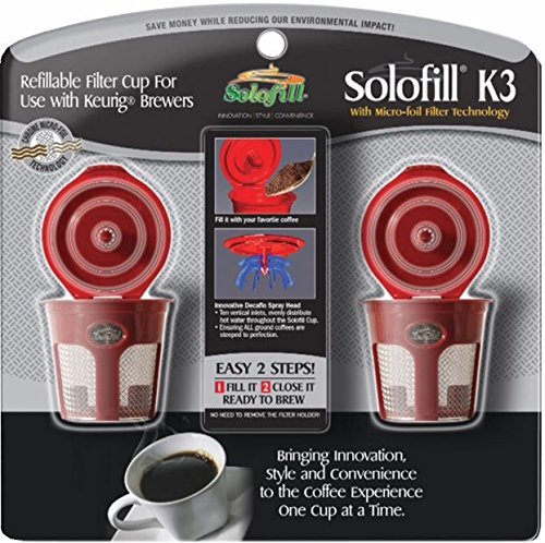 2 Solofill K3 Chrome CUP Chrome Refillable Filter Cup for Keurig-r (RED, 2)
