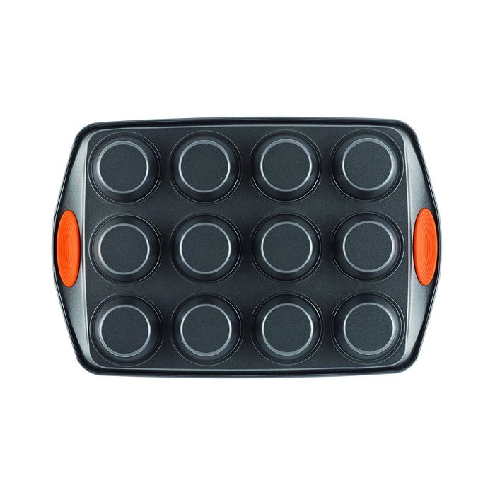 Rachael Ray Oven Lovin' Non-Stick 12-Cup Muffin and Cupcake Pan, Orange