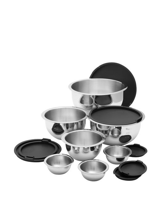 Stainless Steel Mixing Bowl Set 14 Piece by Elite Bistro