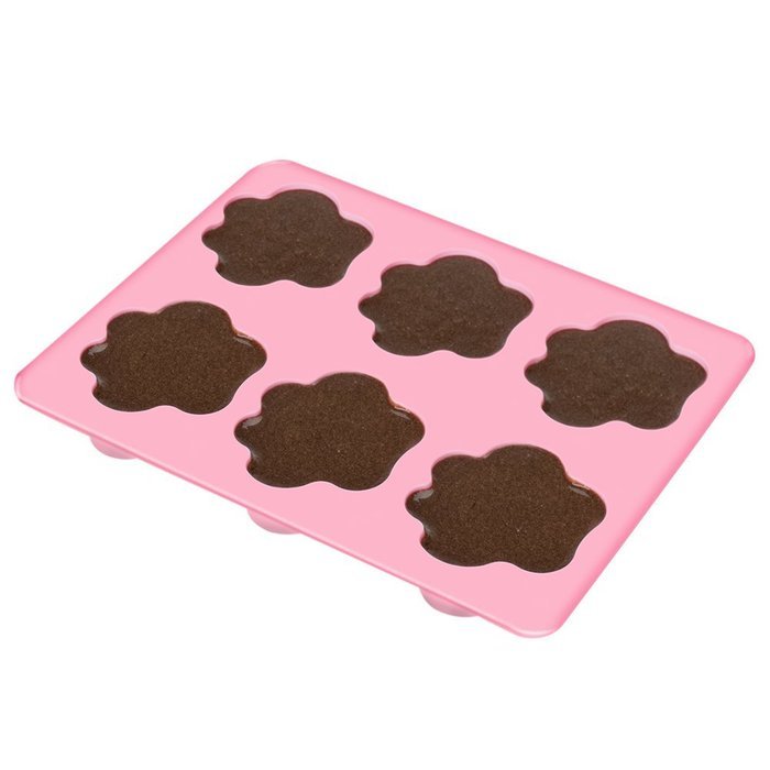 LAVAVIDA 6 Cavity Bear Paw Pan, Silicone Chocolate Jelly Candy Mold, Reusable & Non-stick Footprint Cookie Pan N6