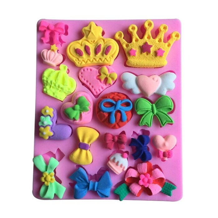 Karen Baking Different Types Of Bows And Crown Shape 3D Silicone Cake Mold For Cake Fondant Decorating N4