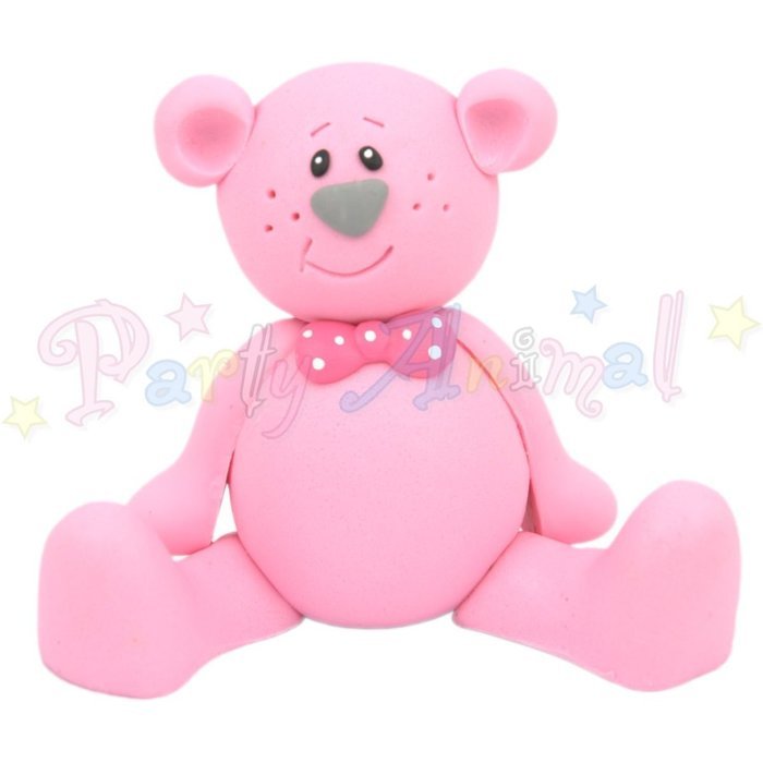 Cake Star Topper - Pink Teddy Bear - Cake Decoration Baby / Christening Celebration Topper