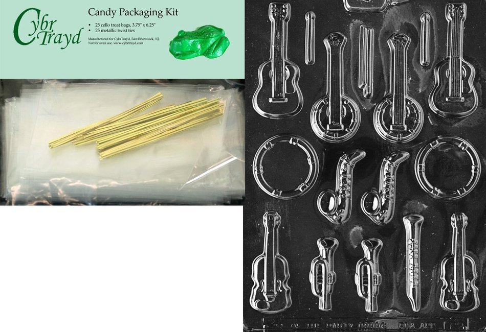 Cybrtrayd J062 Musical Instruments Chocolate Candy Mold with Exclusive Cybrtrayd Copyrighted Chocolate Molding... N5