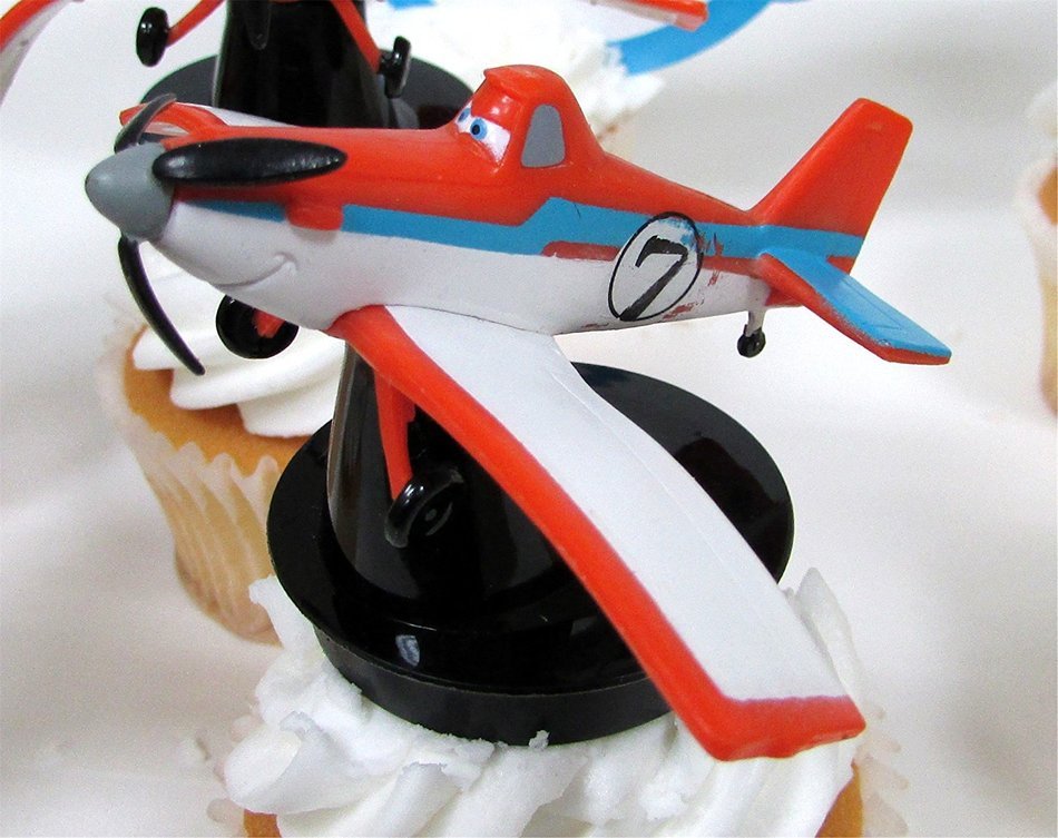 PLANES ~ Dusty Crophopper ~ 12 Piece Birthday CUPCAKE Topper Set Featuring 6 Dusty Crophopper Figures and Decorative... N4