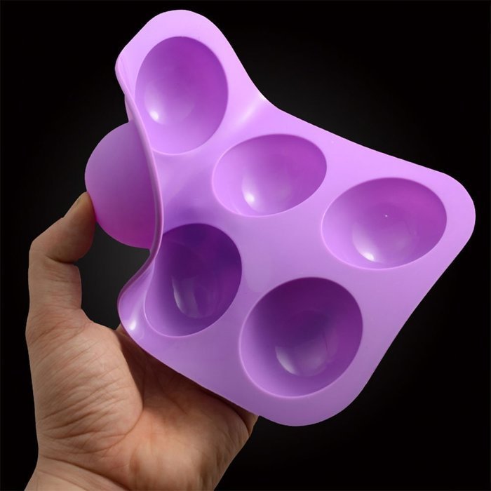 FUBARBAR Diameter 5cm 6 Cavity Half Sphere Cake Muffin Pastry Silicone Pan Mold 2 pcs Pink N3
