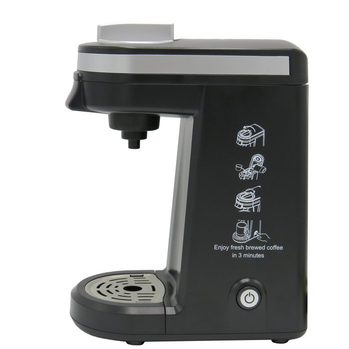 IFill Cup - Single Serve Compact K-cup Brewer - Ifill300 (Black) (Includes Free 6 Units of Ifill Cup Filter, Reusable... N8