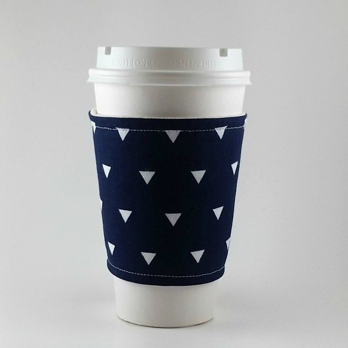 Navy Blue, Reusable Cup Sleeve, Insulated Cozy, Fits 12, 16 and 20 oz cups N3
