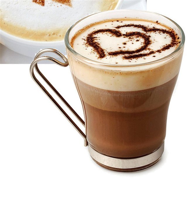 HAKSEN 16 PCS Plastic Coffee Latte Garland Mould Printing Model Template Pad Duster Spray Cappuccino Fancy Coffee... N4