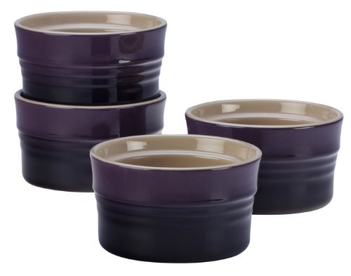 Le Creuset Stoneware Set of 4 Stackable Ramekins, 7-Ounce, Cassis