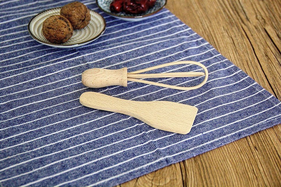 Astra Gourmet Little Cook Children's 9-Piece Natural Beechwood Baking Kit Includes:Rolling Pin, Tong, Spatula,... N2