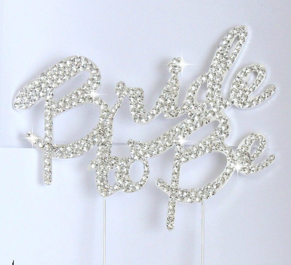 Lulu Sparkles LLC Bride To Be Cake Topper in crystal Rhinestones Bridal shower Bachelorette Party Cake decoration...