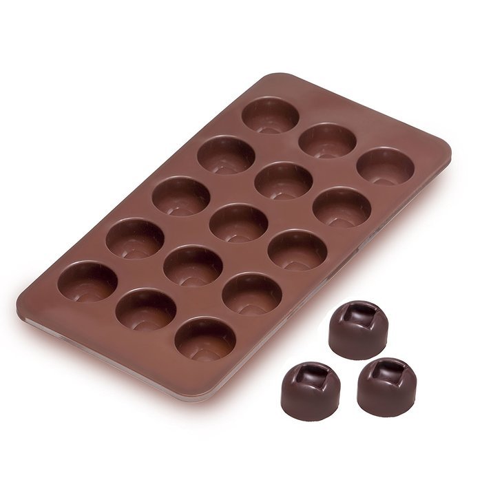 Sorbus&reg; Square Indented Silicone Mold for Chocolate, Jelly and Candy - 15-piece Per Mold (Set of 2) N2