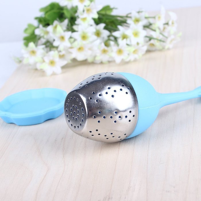 PersuingTech 3 Colors Food-grade Silicone Leaf Tea Ball Tea Bag Filter Creative Stainless Steel Insulation Tea... N5