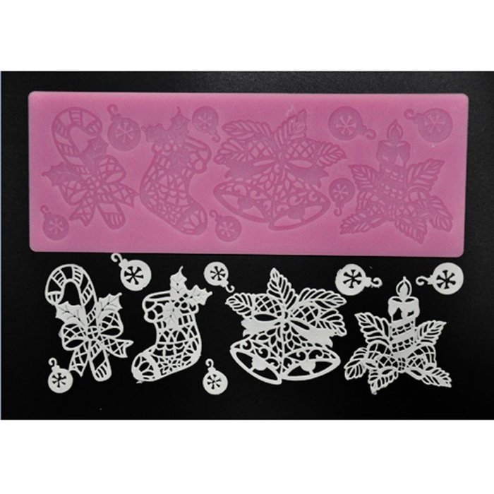 FOUR-C Cake Tools Lace Decoration Mat Cake Lace for Sugarcraft Color Pink N2