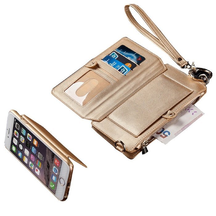 Card Holder Wallet, Urvoix(TM) Zipper Leather Handbag Flip Cover with Detachable Removable Kickstand Case for... N5