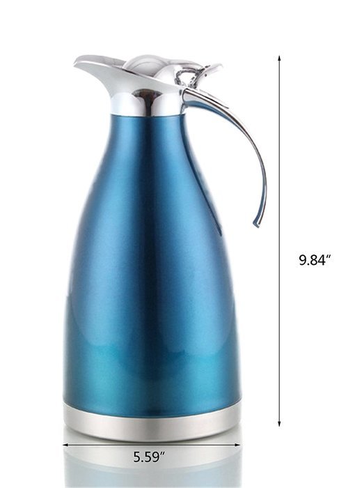 Bestwoohome Stainless Steel Vacuum Insulated Thermal Carafe Water Pitcher with Press Button (0.39Gallon, Golden) N7