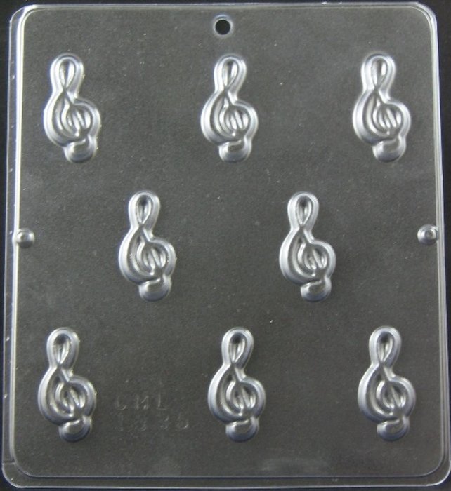 G Clef Musical Note Bite Size Chocolate Candy Mold 1335