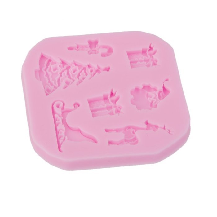 Christmas Reindeer Santa Gift Silicone Fondant Mould Cake Decor Bake Mold N4