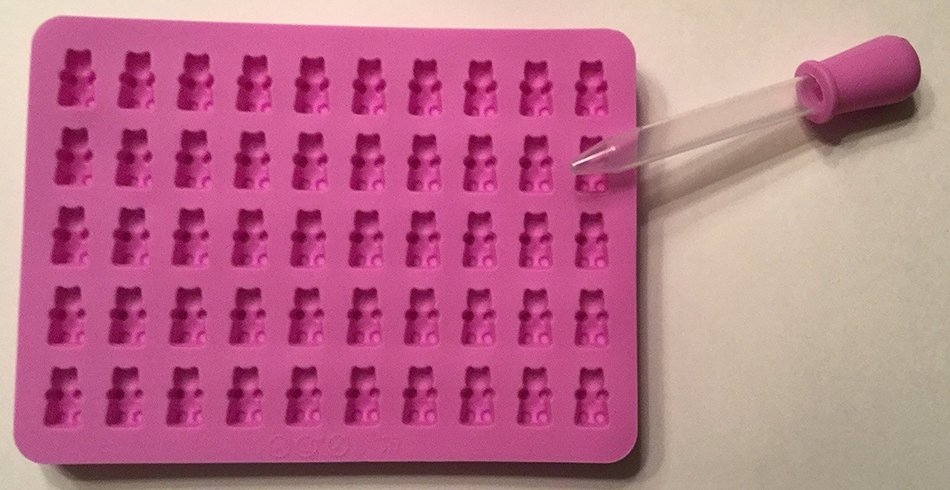 ROSE PINK 3 PACK - 150 COUNT - SILICONE GUMMY BEAR MOLDS WITH BONUS EASY APPLICATOR N6