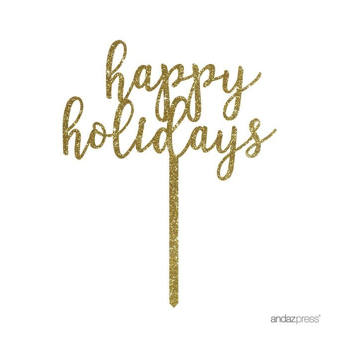 Andaz Press Holiday Acrylic Cake Toppers, Gold Glitter, Happy New Year, 1-Pack, 2017 2018 2019 2020 N5