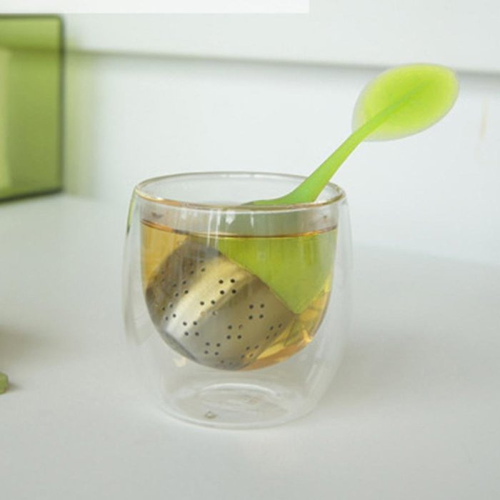 PersuingTech 3 Colors Food-grade Silicone Leaf Tea Ball Tea Bag Filter Creative Stainless Steel Insulation Tea... N13