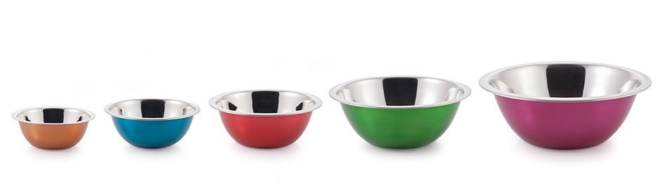 McSunley 751 Stainless Steel Prep N Cook 5Piece Multicolor Prep Bowl Set,