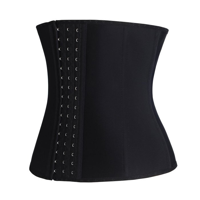 Junlan Latex Waist Cincher Waist Trainer Trimmer Long Torso with 3 Hook Rows N7
