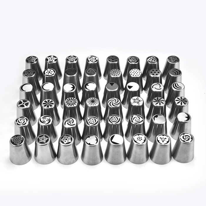 TANGCHU Russian Piping Tips 29PCS/SET Stainless Steel Large Size Icing Syringe Set DIY Coupler Nozzle 5 Pastry... N17