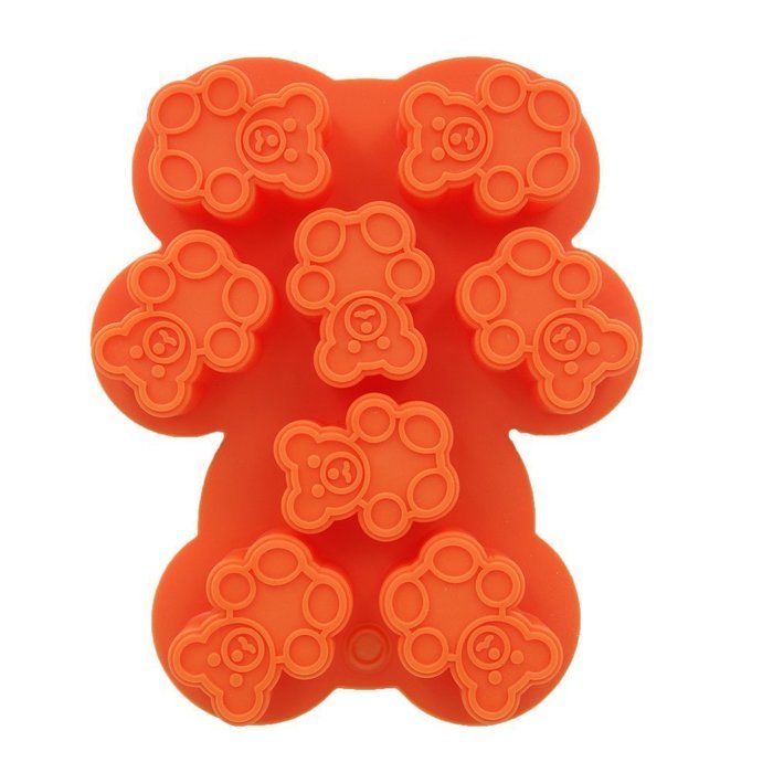 CECII Chocolate Molds, Candy Molds, Silicone Molds, Soap Molds, Silicone Baking Molds-8pcs Bear ( red,orange,green... N2