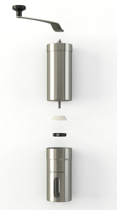 SALE NOW Quantahome Manual Coffee Grinder adjustable ceramic burr with Bag, Brush & Scoop. Stainless Steel-Best... N7