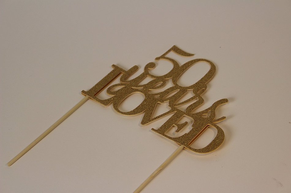 All About Details Gold 50-Years-Loved Cake Topper N3