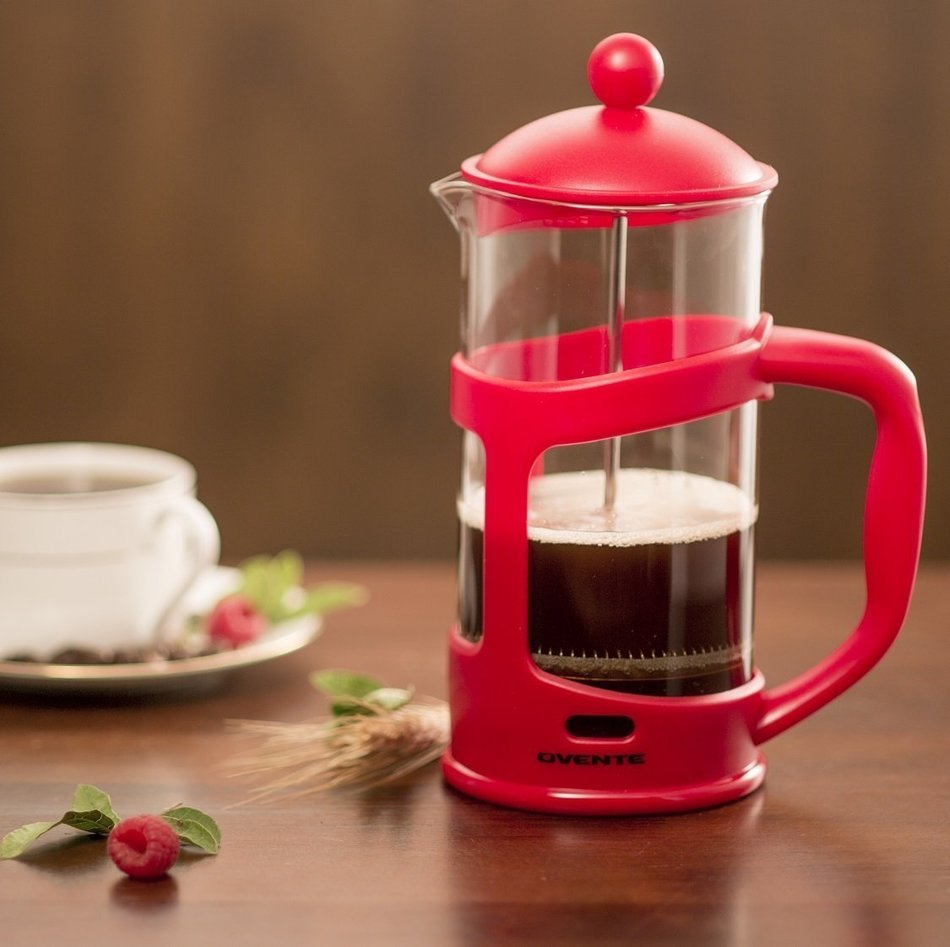 Ovente FPT12B 12oz French Press Coffee Maker, Great for Brewing Coffee and Tea, 3 cup, Black N18