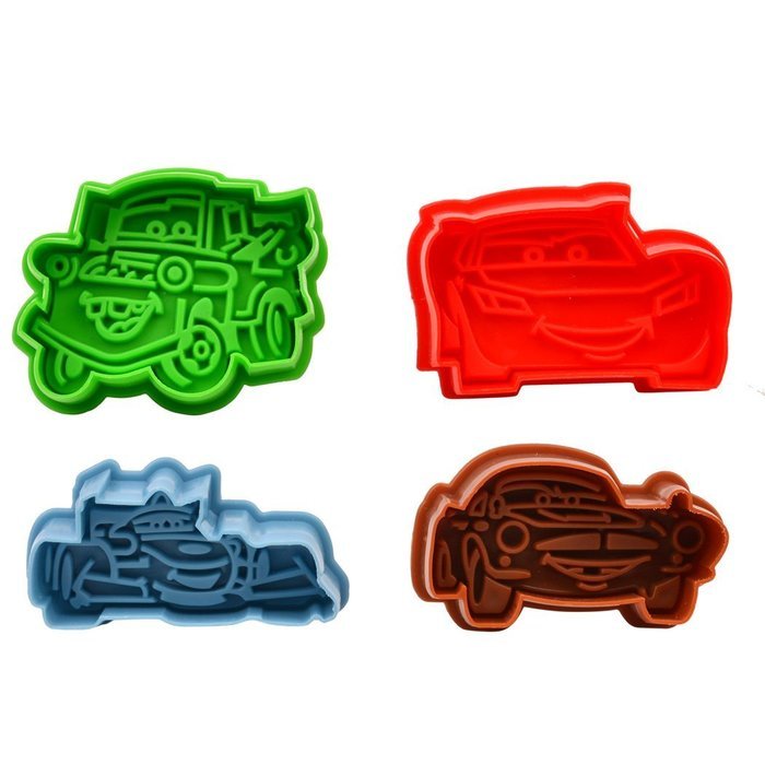 inkint 3D Spring Pressing Sugarcraft Cake Topper Plunger Cutter 3D Cars Shape Candy Cookie Chocolate Molds Fondant...