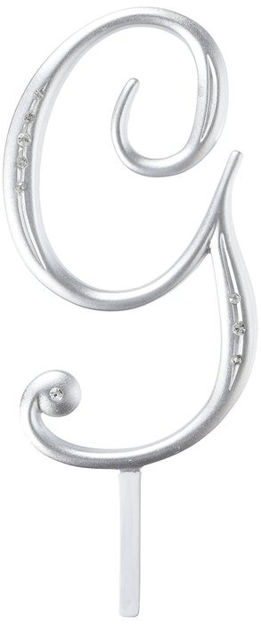 Lillian Rose Rhinestone, Monogrammed Letter G, 5.5-Inch, Silver