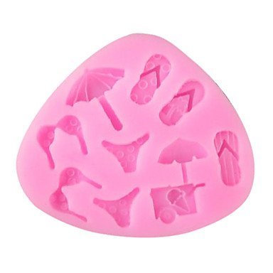 Y&XL&H Swimwear Slippers Umbrella Baking Fondant Cake Choclate Candy Mold,L8.4cmW7.3cmH0.8cm N2