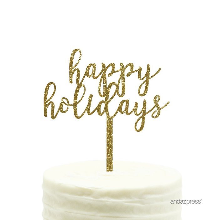 Andaz Press Holiday Acrylic Cake Toppers, Gold Glitter, Happy New Year, 1-Pack, 2017 2018 2019 2020 N7
