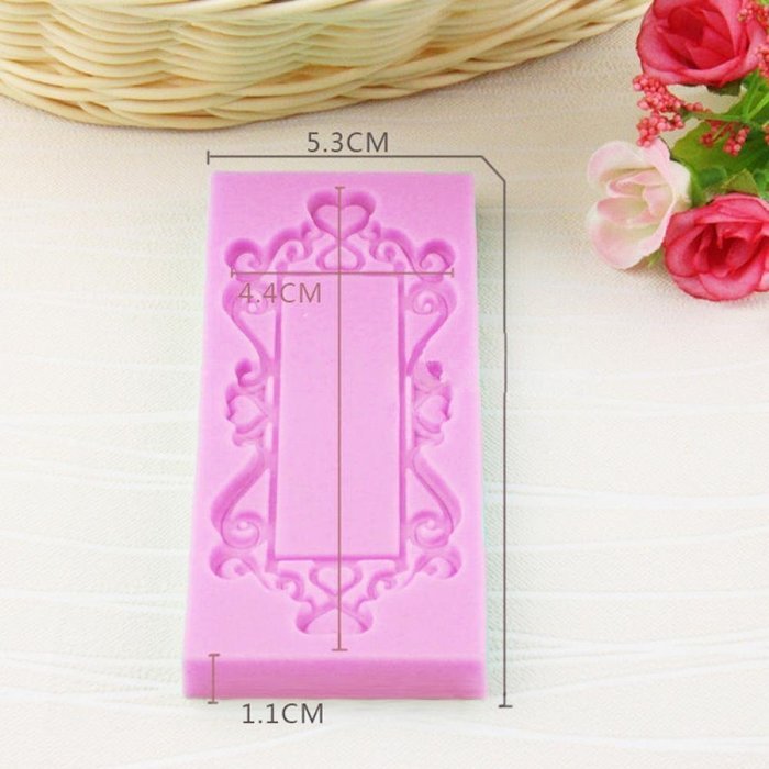 Genenic DIY Baking Silicone Fondant Mould Cake Mirror Frame Mold N5