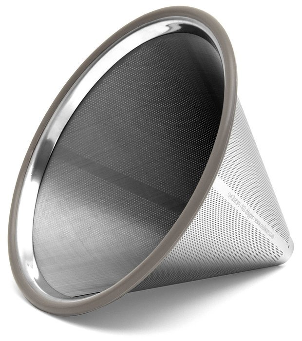 Pour Over Coffee Filter - Reusable Cone Dripper with Silicone Grip for Chemex, Hario V60 and other Coffee Carafes N5