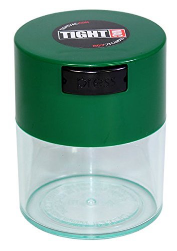 Tightvac TV2-CDG - 1/2 oz to 3 ounce Vacuum Sealed Container Green Cap & Clear Body
