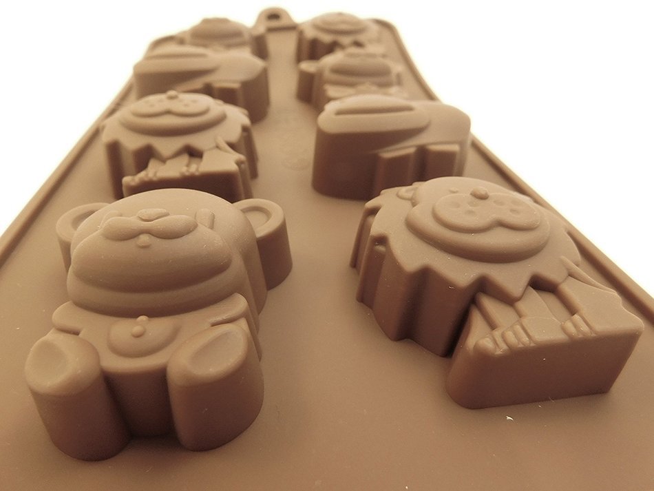 Set of 2 Hippo/Bears/ Lions Silicone Chocolate and Candy Molds; ice cubes, kid's candies, crayon molds, mints,... N3