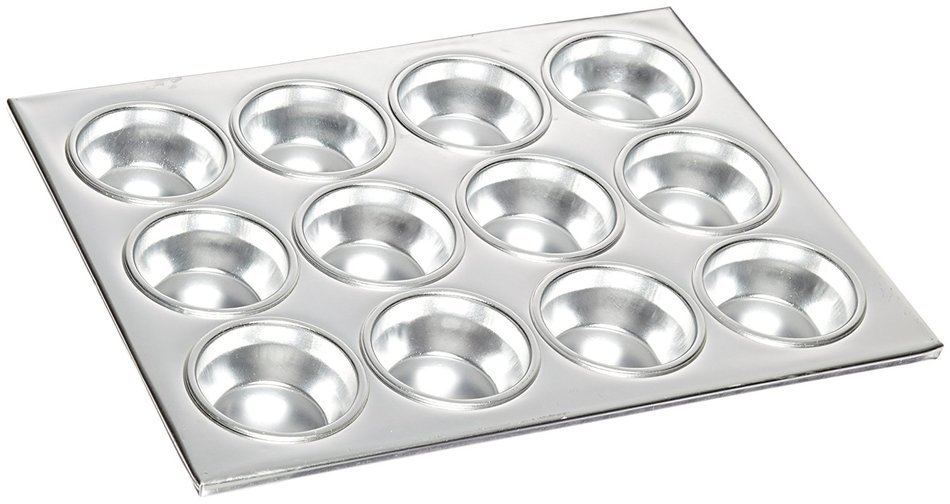 Adcraft AMP-12 14" Length x 12" Width, 12 Cups Aluminum Muffin Pan