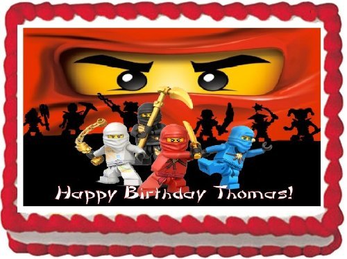 Ninjago Edible Image Cake Topper 1/4 Sheet Birthday Cake PERSONALIZED FREE!