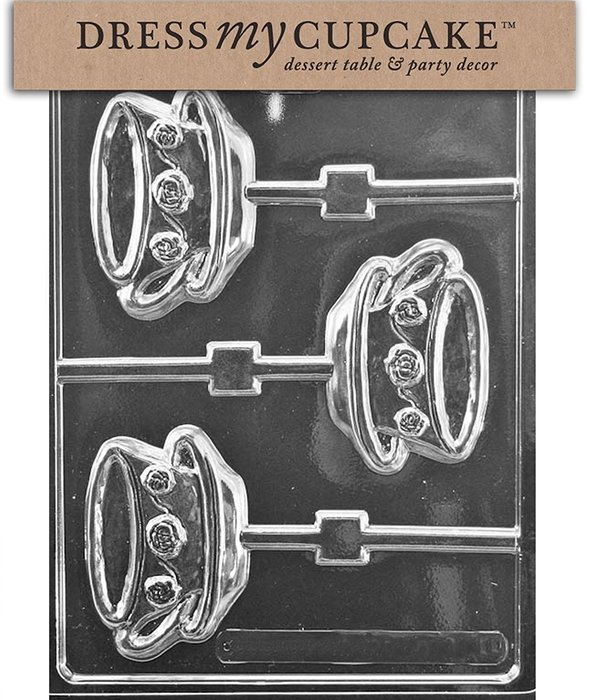 Dress My Cupcake Chocolate Candy Mold, Alice in Wonderland Tea Party Teacup and Saucer Lollipop
