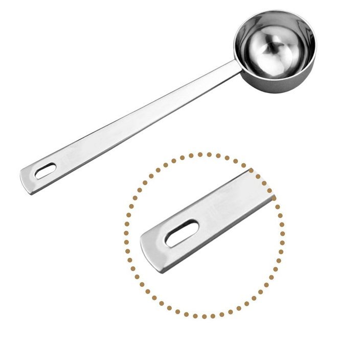 6" Premium Quality Stainless Steel Extra-long Coffee Spoon, 1 tbsp/scoop N2