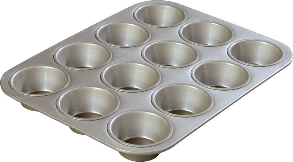 Carlisle 601830 Steeluminum Heavy Duty 12 Cup Cupcake Pan, 14" Length x 10.62" Width, 3.5-oz. Capacity (Case of... N2